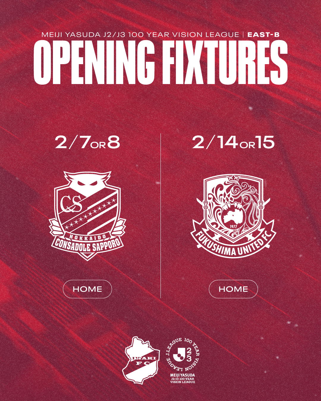 「明治安田Ｊ２・Ｊ３百年構想リーグ」地域リーグラウンド 対戦カードが決定