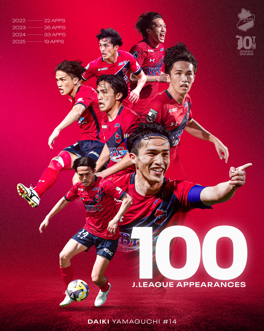 【NEW ITEMS】山口大輝 選手Jリーグ通算100試合出場記念グッズ受注販売のお知らせ