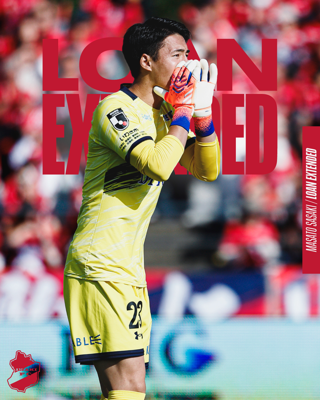 佐々木雅士 選手、期限付き移籍期間延長のお知らせ