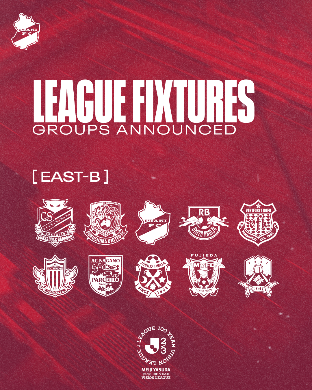 「明治安田J2・J3百年構想リーグ」地域リーグラウンド グループ分けが決定